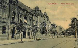 Szabadka, Subotica; Kállai Albert utca, Melichar Ferenc üzlete / street view with shops