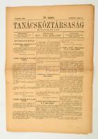 1919. május 8. A Tanácsköztársaság hivatalos lapjának 37. száma
