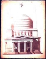 cca 1880 a Deák-mazuóleum részben meg nem valósult látványtervei, fotó, litográfiák, összesen 5 db, ...