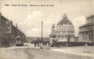 Pisa, Piazza del Duomo, Battistero e Jonte dei Putti / square, tram