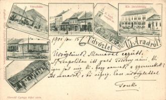 Arad, Újarad, Aradul Nou; városháza, járásbíróság, Morschl György képei után kapható Mayr Lajosnál / town hall, court  (EK)