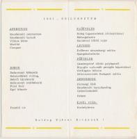 1981 a Hotel Astoria szilveszteri étlapja