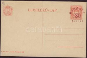 Baranya 1919 használatlan díjjegyes levelezőlap Bodor vizsgálójellel