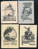 7 db különböző ex libris,  vegyes technikákkal