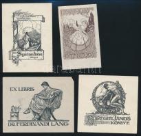 7 db különböző ex libris,  vegyes technikákkal