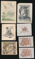 7 db különböző ex libris,  vegyes technikákkal