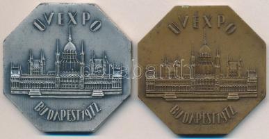 1972. "UVEXPO Budapest 1972 / I. Concours Mondial de Vins" Br és ezüstözött Br emlékérem pár (55mm) T:2,2- ph., karc
