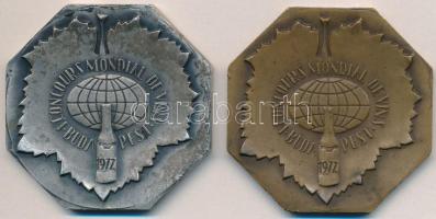 1972. "UVEXPO Budapest 1972 / I. Concours Mondial de Vins" Br és ezüstözött Br emlékérem p...