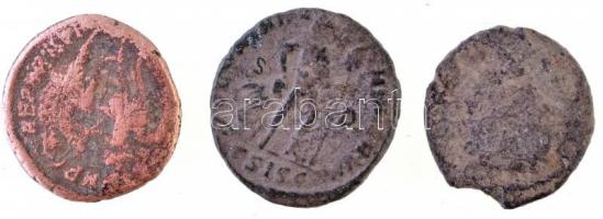 3db-os vegyes római kisbronz tétel, közte egy hamis darabbal is, benne Gratianus T:2-,3
3pcs of var...
