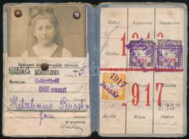 1917 BKVT Fényképes tanuló bérletjegy