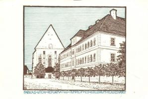 Kolozsvár, Cluj; Farkas utcai református templom és kollégium, Kiadta a Kolozsvári Református Kollégium Öregdiákjainak Egyesülete / Calvinist church and boarding school s: Debreczeni László (EK)