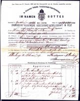 1871 A Pesti Általános Biztosító Társaság kötvénye / Insurance bond
