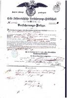 1857 Az Osztrák Biztosító Társaság kötvénye / Insurance bond