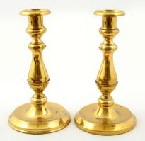 2 db réz gyertytartó, m:17 cm ( 2×)