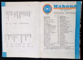 1975 a Havanna étterem étlapja
