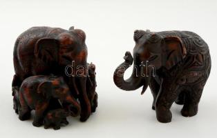 Elefánt család 2 db műgyanta figura, m:10 cm (2×)