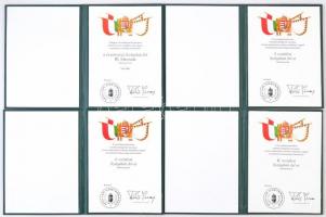 10db modern kitüntetés adományozói levél; "Árvízvédelemért Szolgálati Jel", "Tiszthel...