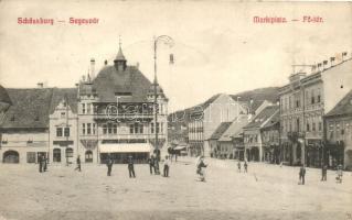 Segesvár, Sighisoara; Fő tér, Josef Girscht üzlete / main square, shop