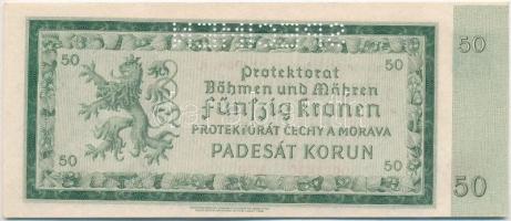 Német 3. Birodalom / Cseh-Morva Protektorátus 1940. 50K "SPECIMEN" perforációval T:I-
Ger...