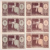 Szombathely 1920. "Uránia Mozgófényképszínház" 10f + 20f + 50f + 1K + 2K + 5K utalvány T:I...