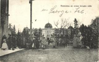 Homonna, Humenné; Az orosz invázió után, Ambrosi M. felvétele és Waller Mór kiadása / After the Russian invasion