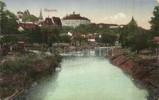 Segesvár, Sighisoara; folyópart / riverbank (szakadás / tear)