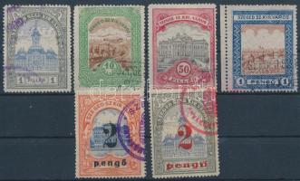 6 db Szeged városi illetékbélyeg