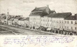 Marosvásárhely, Targu Mures; Fő tér, Dudutz István és Ferencz, Fey József, Widder Antal és Bogdánffy István üzlete / main square with shops (r)