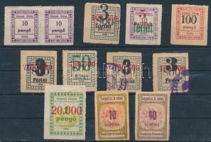 12 db Szeged városi illetékbélyeg