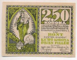 Budapest 1920. "Amatőrök Forgalmi Szövetkezete" 2,5K T:I-