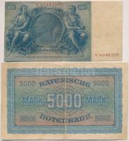 Németország / Weimari Köztársaság / Bajorország 1922. 5000M + Német 3. Birodalom 1935. 100M T:III,II...