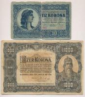 1919. július 15. 10K + 1920. 1000K "Orell Füssli Zürich" T:III-,IV