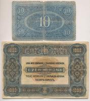 1919. július 15. 10K + 1920. 1000K "Orell Füssli Zürich" T:III-,IV