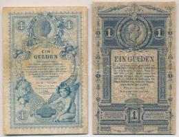 1882. 1Ft/1G + 1888. 1Ft/1G T:III-,IV Hungary 1882. 1 Forint / 1 Gulden + 1888. 1 Forint / 1 Gulden C:VG,G Adamo G125, G126