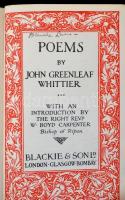 John Greenleaf Whittier: Poems. London, é.n., Blackie & Son. Kiadói egészbőr kötés, viseltes bor...