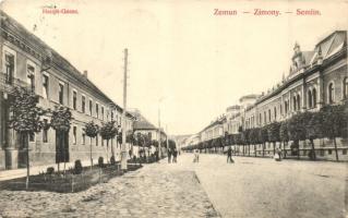 Zimony, Zemun, Semlin; Fő utca/ Hauptgasse , Verlag von A. Stepner / main street (fa)