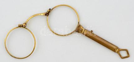 Aranyszínű fém lornyon, lencse nélkül, m: 12 cm