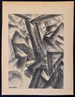 Ruzicskay György (1896-1993): Káosz és entropia, algrafia, papír, jelzett az algrafián, 24×18 cm