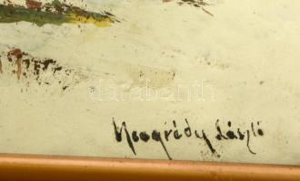 Neogrády jelzéssel: Téli táj. Vegyes technika, karton, üvegezett keretben, 30×40 cm