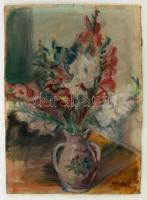 Márffy jelzéssel: Virágcsendélet. Olaj, karton, kis hibákkal, 47×34 cm