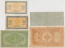 11db-os vegyes orosz bankjegy tétel, közte Orosz Birodalom 1898. 1R "Petrograd 1917" felül...