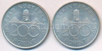 1993. 200Ft Ag "MNB" (2x) T:1-,2