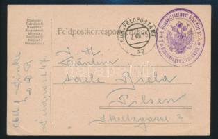 1915 Tábori posta levelezőlap "K.u.k. Dragonerregiment Graf Paar Nr. 2. Maschinengewehrabteilun...