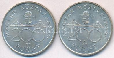 1993. 200Ft Ag "MNB" (2x) T:2