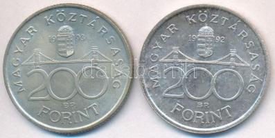 1992-1993. 200Ft Ag "MNB" (2x) T:2