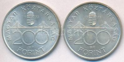 1993. 200Ft Ag "MNB" (2x) T:2