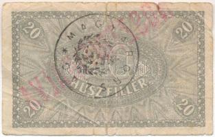 1920. 20f hamis felülbélyegzéssel (fake overpint) T:III-,IV