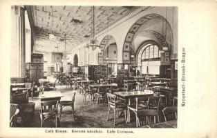 Brassó, Kronstadt, Brasov; Korona kávéház, belső. Heinrich Lang kiadása / cafe interior