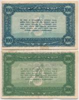 ~1920. 100K "Sásd és vidéke Hangya fogy. és ért." felülbélyegzéssel + 500K "Vásárlási...