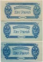 1944. 2P (3x) elcsúszott nyomat, vágáshiba, festékhiba T:I--III Adamo P42